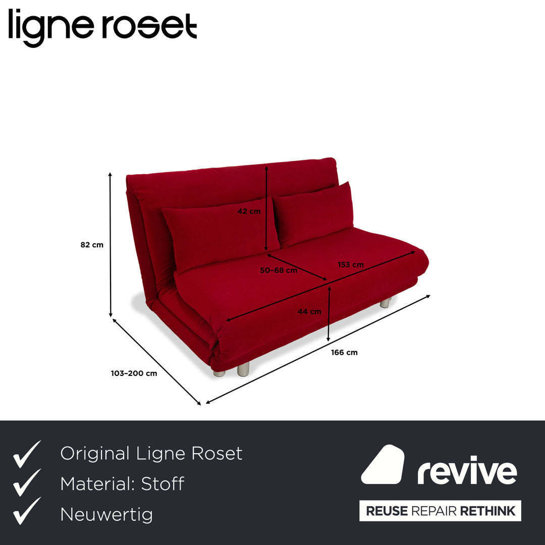 Ligne Roset Multy Stoff Dreisitzer Rot Schlaffunktion Neubezug