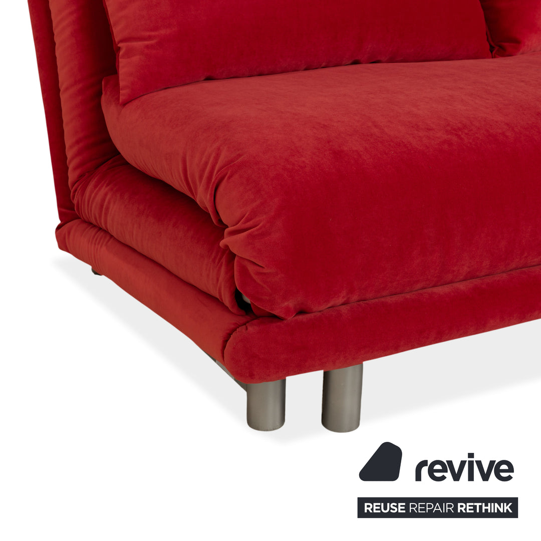 Ligne Roset Multy Stoff Dreisitzer Rot Schlaffunktion Neubezug