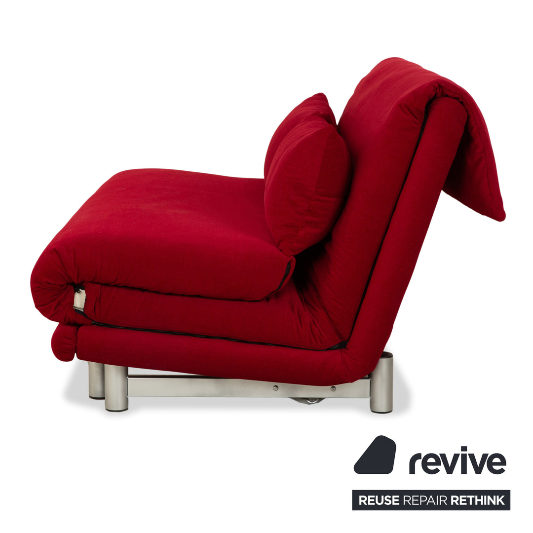 Ligne Roset Multy Stoff Dreisitzer Rot Schlaffunktion Neubezug