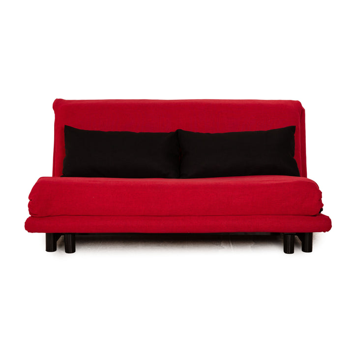 Ligne roset Canapé lit 3 places en tissu Multy rouge, fonction manuelle, housse neuve