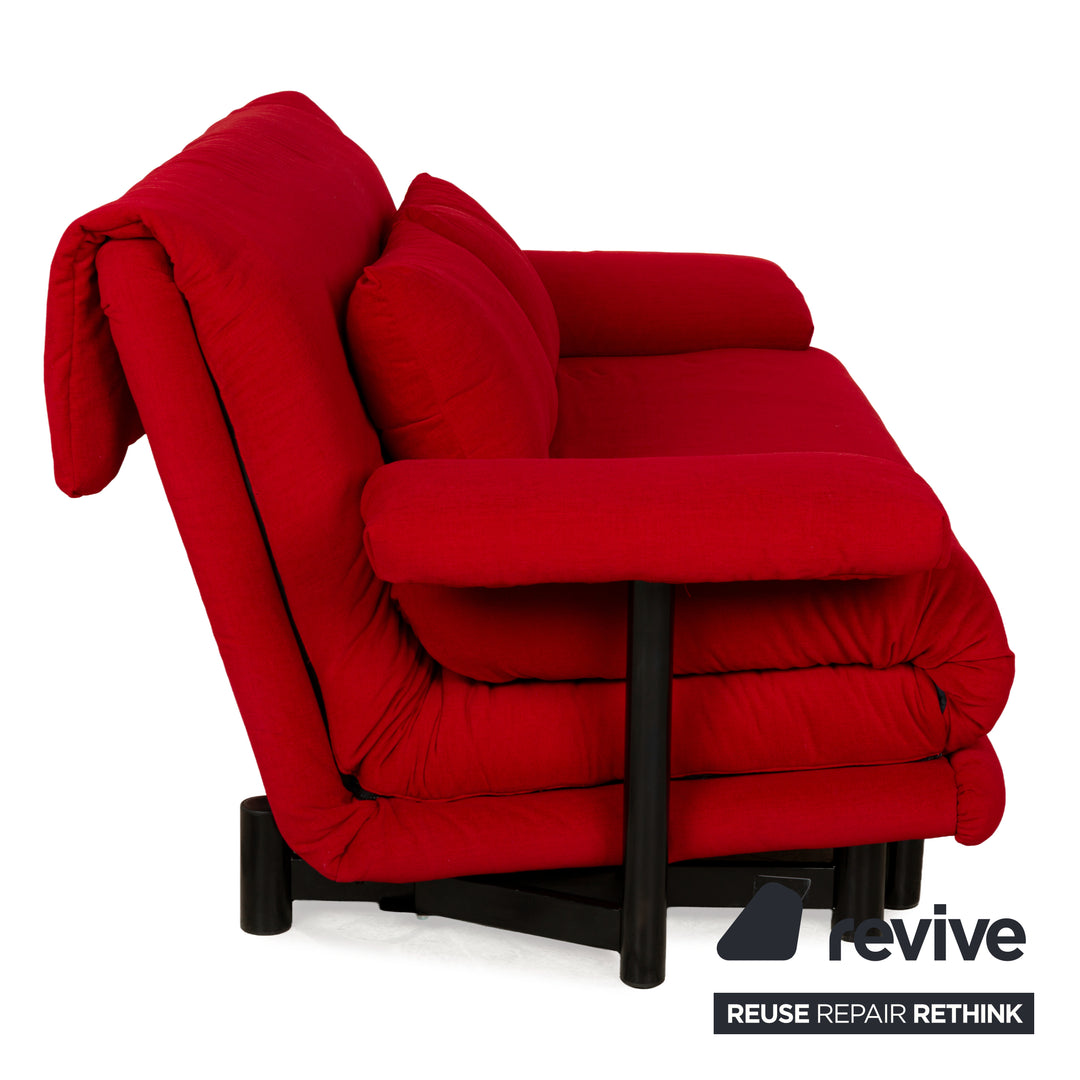 ligne roset Multy fabric three-seater red sofa bed reupholstery