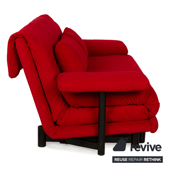 ligne roset Multy fabric three-seater red sofa bed reupholstery