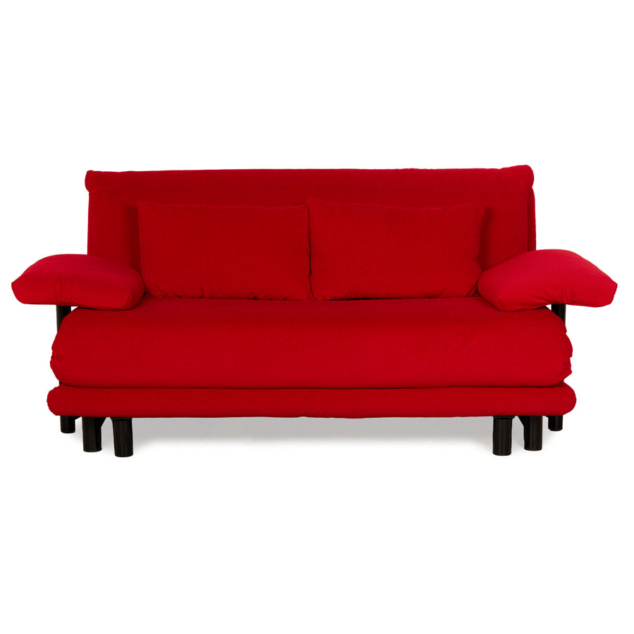 Canapé-lit trois places en tissu rouge Ligne Roset, rembourrage