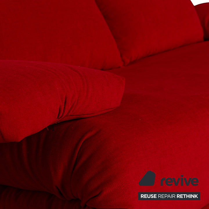 ligne roset Multy stof trepersoners rød sovesofa ombetrukket