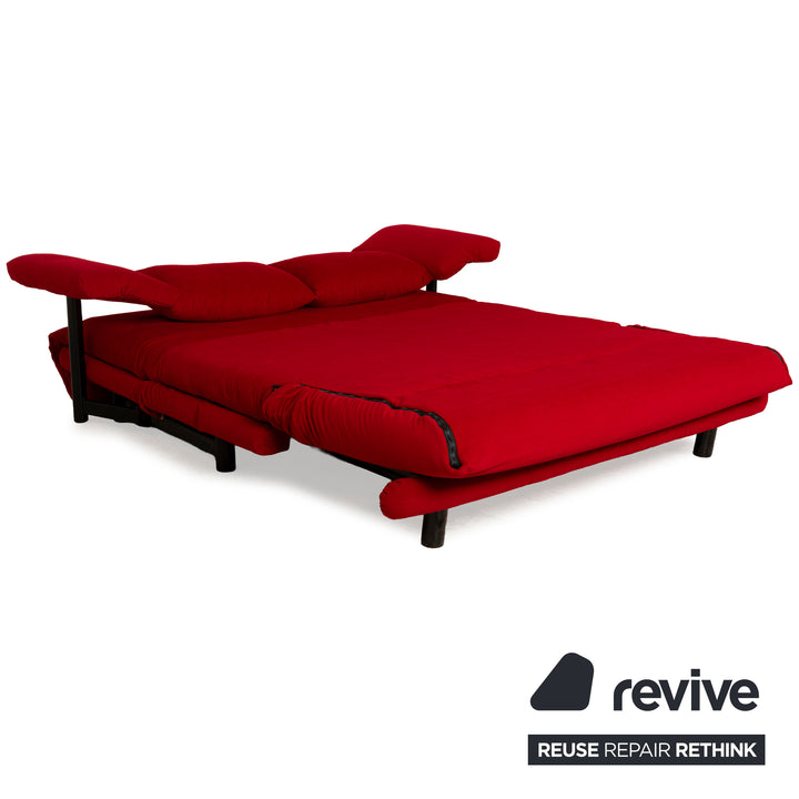ligne roset Multy fabric three-seater red sofa bed reupholstery