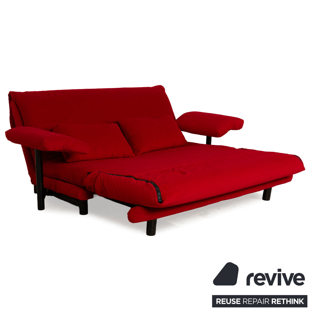 ligne roset Multy fabric three-seater red sofa bed reupholstery