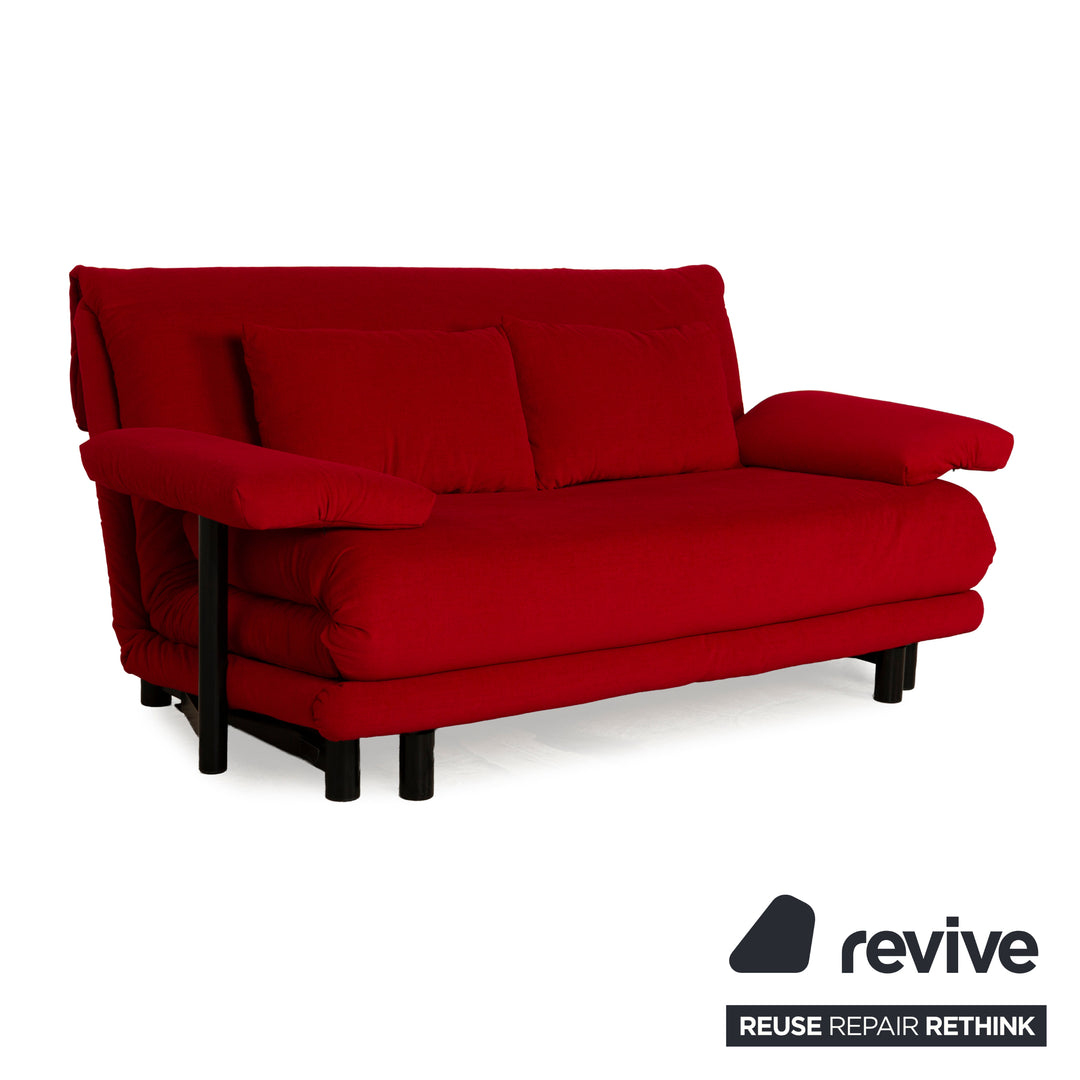 ligne roset Multy fabric three-seater red sofa bed reupholstery
