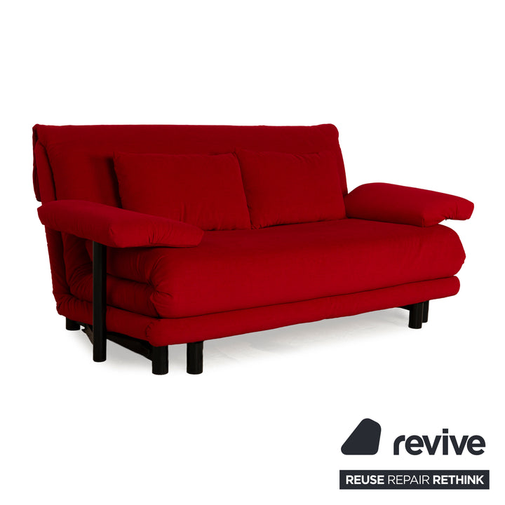 ligne roset Multy fabric three-seater red sofa bed reupholstery