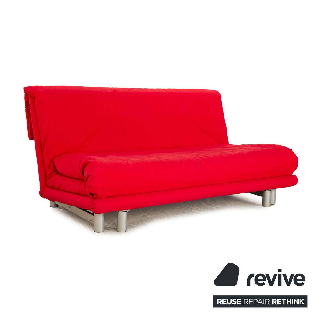 ligne roset Multy Stoff Dreisitzer Rot Sofa Couch manuelle Funktion Schlaffunktion