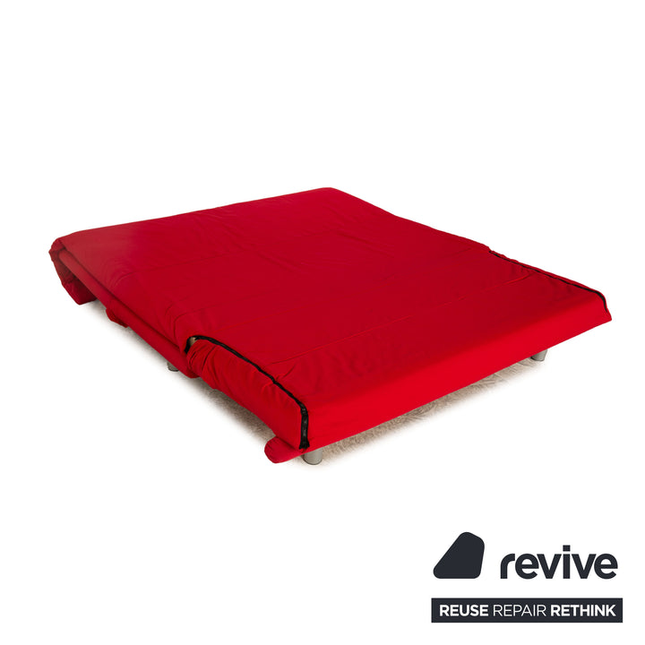 ligne roset Multy Stoff Dreisitzer Rot Sofa Couch manuelle Funktion Schlaffunktion