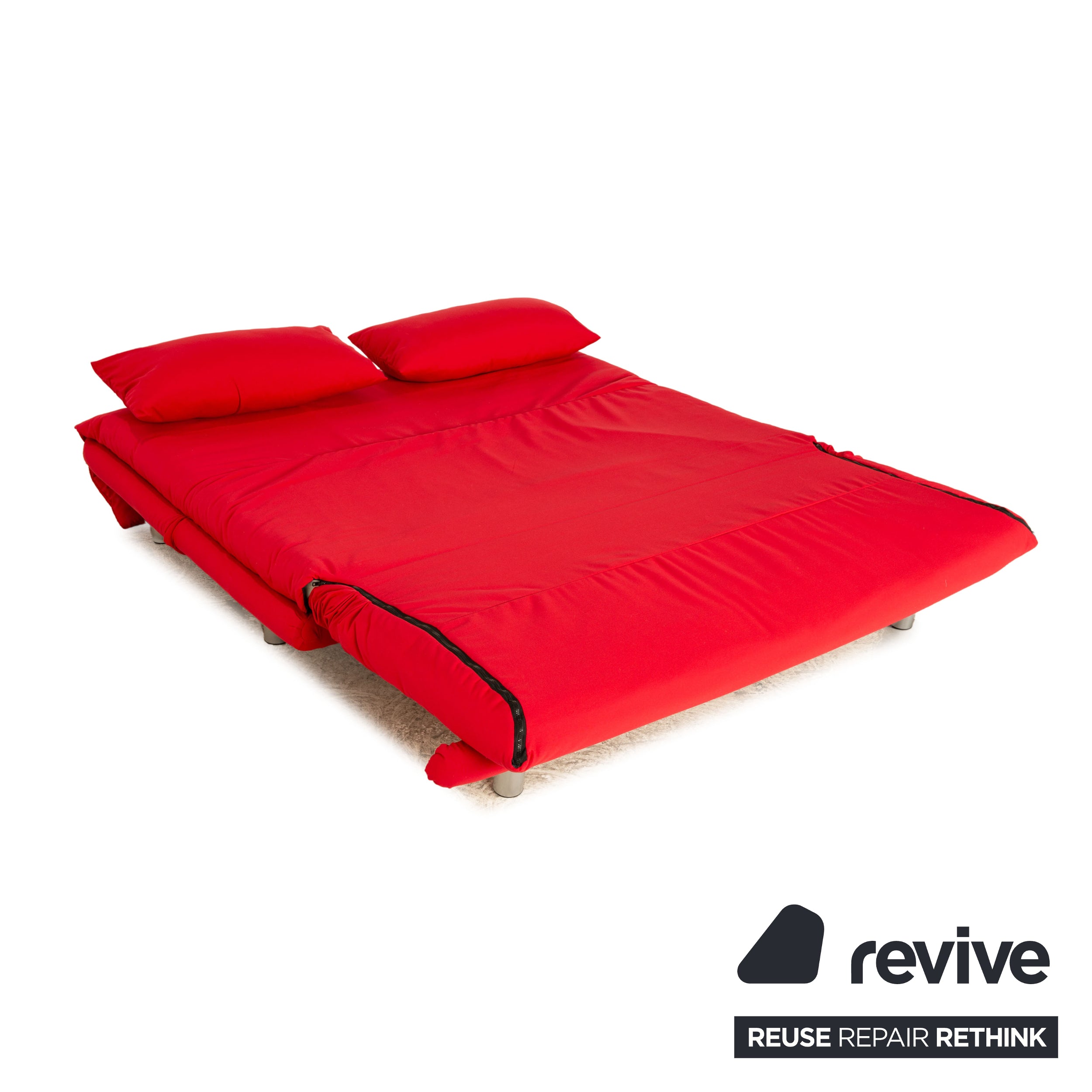 ligne roset Multy Stoff Dreisitzer Rot Sofa Couch manuelle Funktion Schlaffunktion Neubezug