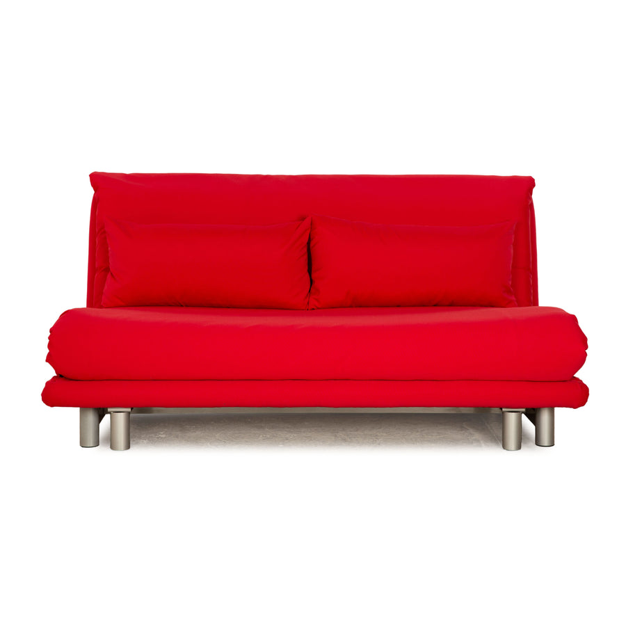 ligne roset Multy Stoff Dreisitzer Rot Sofa Couch manuelle Funktion Schlaffunktion Neubezug