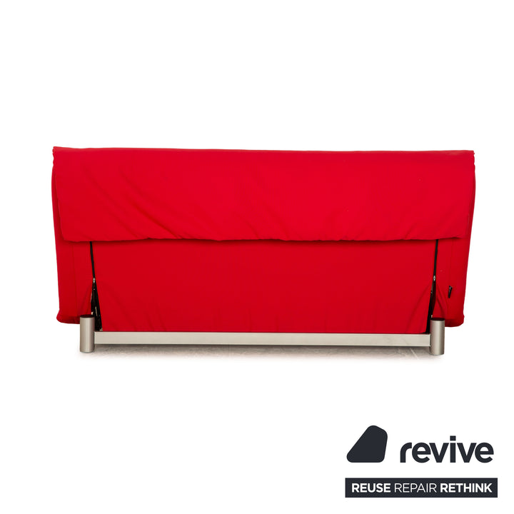 ligne roset Multy Stoff Dreisitzer Rot Sofa Couch manuelle Funktion Schlaffunktion Neubezug