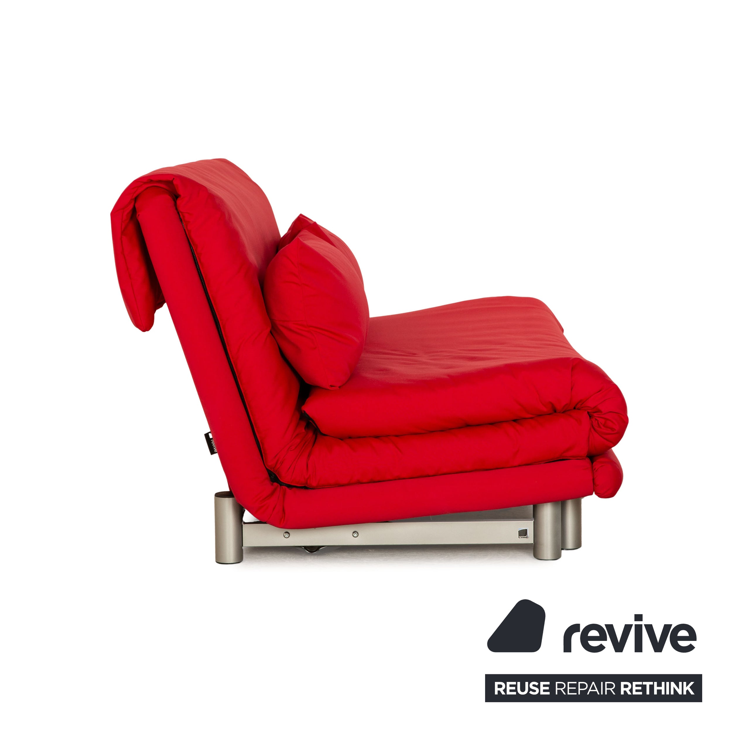 ligne roset Multy Stoff Dreisitzer Rot Sofa Couch manuelle Funktion Schlaffunktion Neubezug