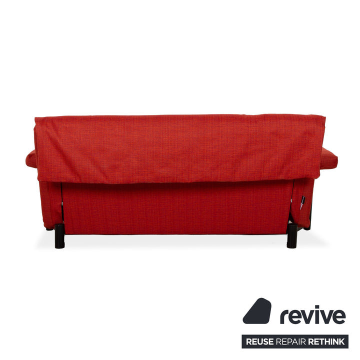 Ligne Roset Multy Stoff Dreisitzer Rot Sofa Couch manuelle Funktion Schlafsofa inkl. Armlehnen