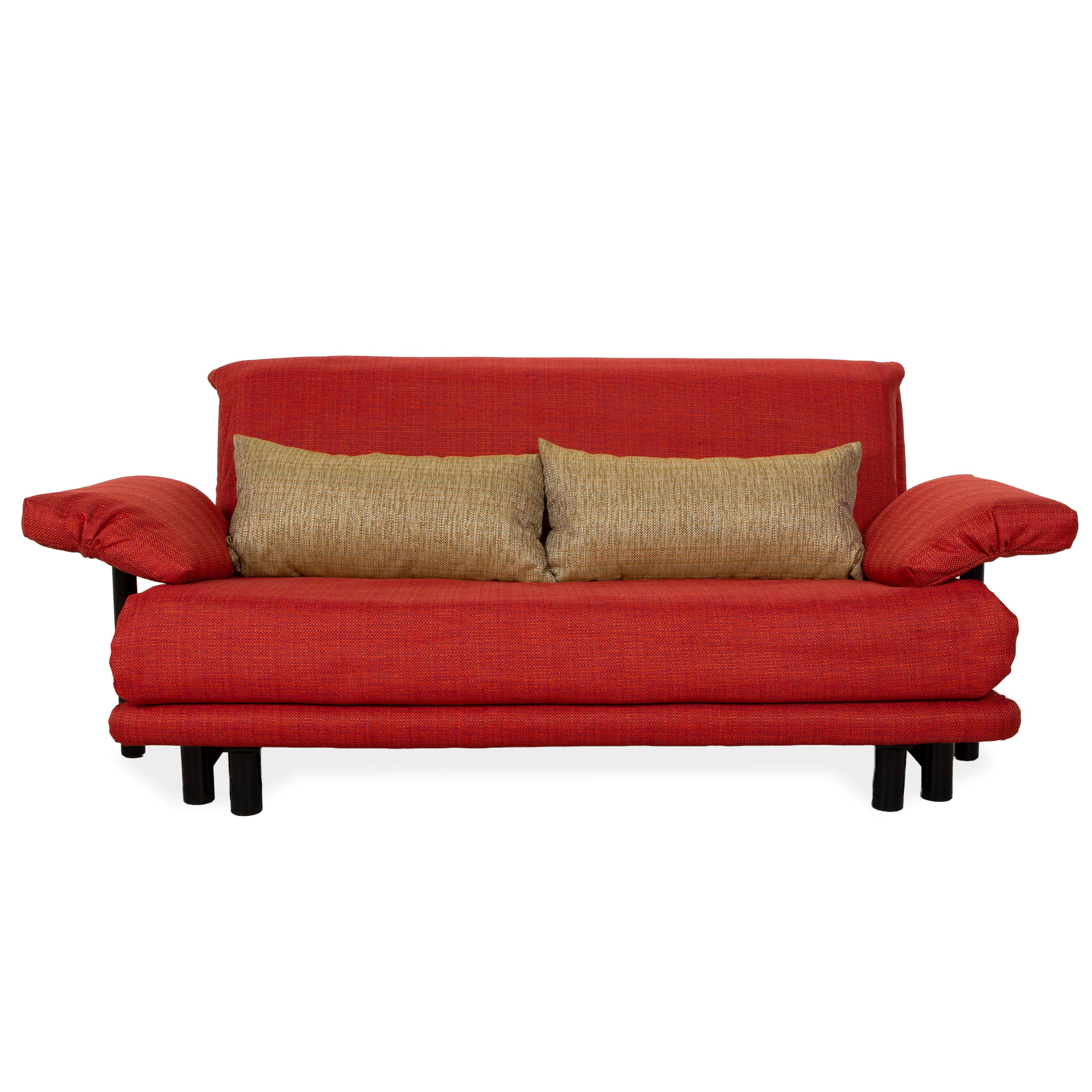 Ligne Roset Multy Stoff Dreisitzer Rot Sofa Couch manuelle Funktion Schlafsofa inkl. Armlehnen