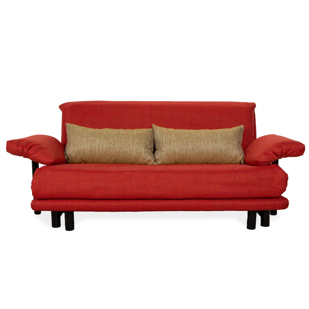 Ligne Roset Multy Stoff Dreisitzer Rot Sofa Couch manuelle Funktion Schlafsofa inkl. Armlehnen