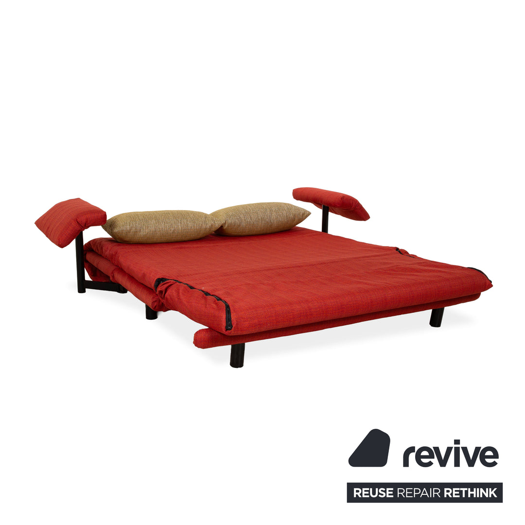 Ligne Roset Multy Stoff Dreisitzer Rot Sofa Couch manuelle Funktion Schlafsofa inkl. Armlehnen