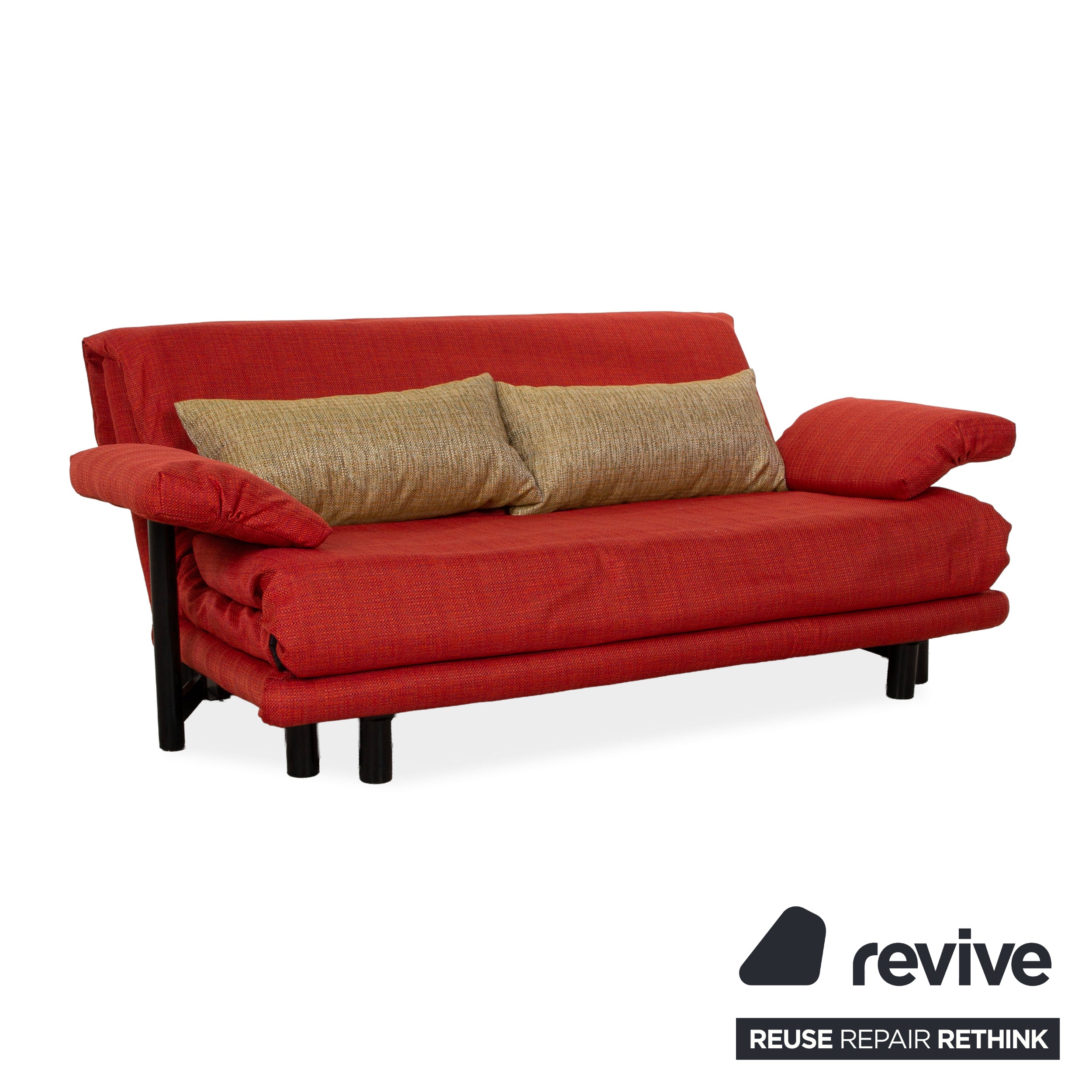 Ligne Roset Multy Stoff Dreisitzer Rot Sofa Couch manuelle Funktion Schlafsofa inkl. Armlehnen
