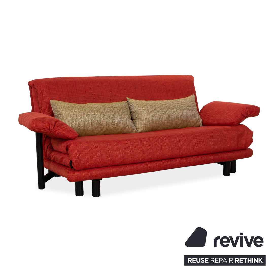 Ligne Roset Multy Stoff Dreisitzer Rot Sofa Couch manuelle Funktion Schlafsofa inkl. Armlehnen