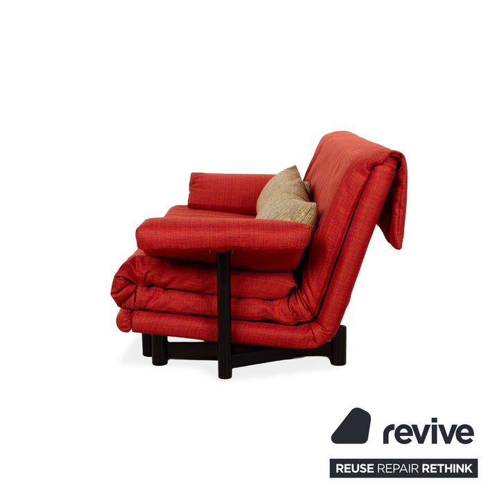 Ligne Roset Multy Stoff Dreisitzer Rot Sofa Couch manuelle Funktion Schlafsofa inkl. Armlehnen