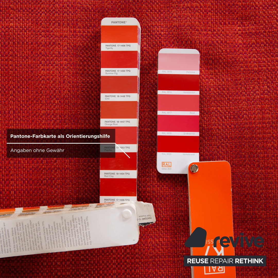 Ligne Roset Multy Stoff Dreisitzer Rot Sofa Couch manuelle Funktion Schlafsofa inkl. Armlehnen