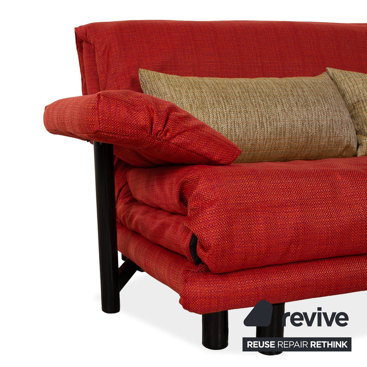 Ligne Roset Multy Stoff Dreisitzer Rot Sofa Couch manuelle Funktion Schlafsofa inkl. Armlehnen