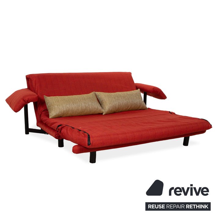 Ligne Roset Multy Stoff Dreisitzer Rot Sofa Couch manuelle Funktion Schlafsofa inkl. Armlehnen