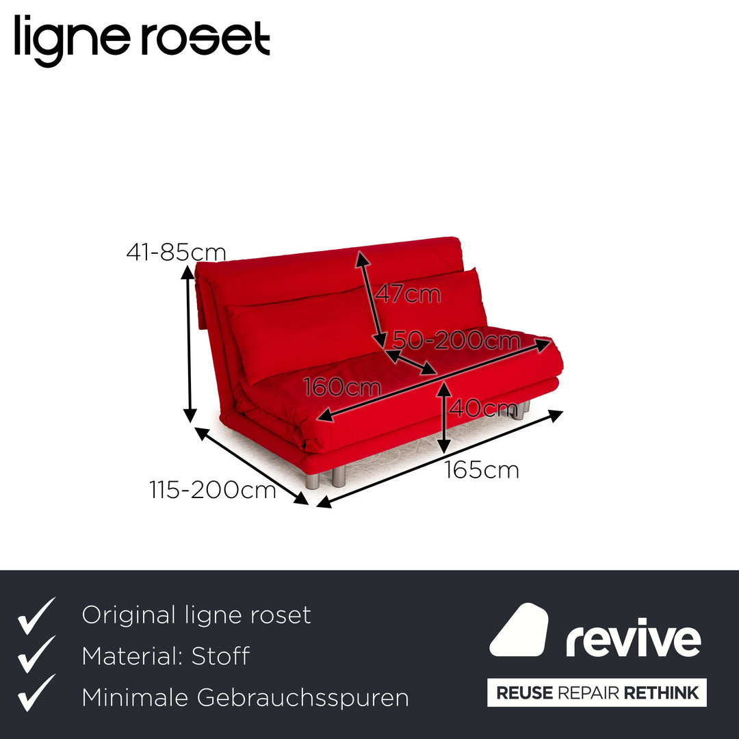 ligne roset Multy Fabric 3 Seater Red Sofa Couch Sleep Function