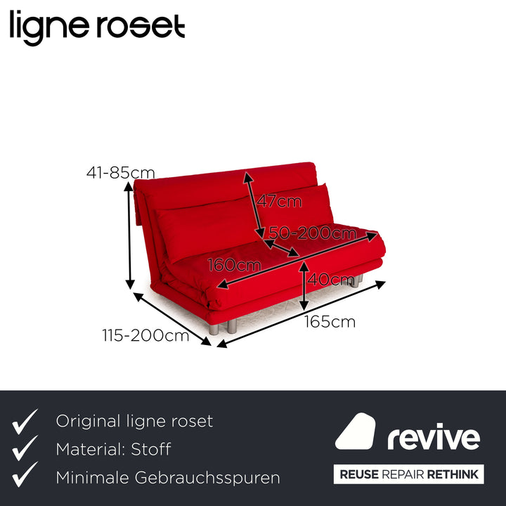 ligne roset Multy Fabric 3 Seater Red Sofa Couch Sleep Function