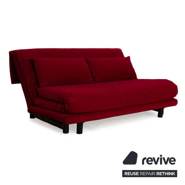 Ligne Roset Multy tissu trois places rouge vin rouge fonction manuelle fonction sommeil nouvelle housse