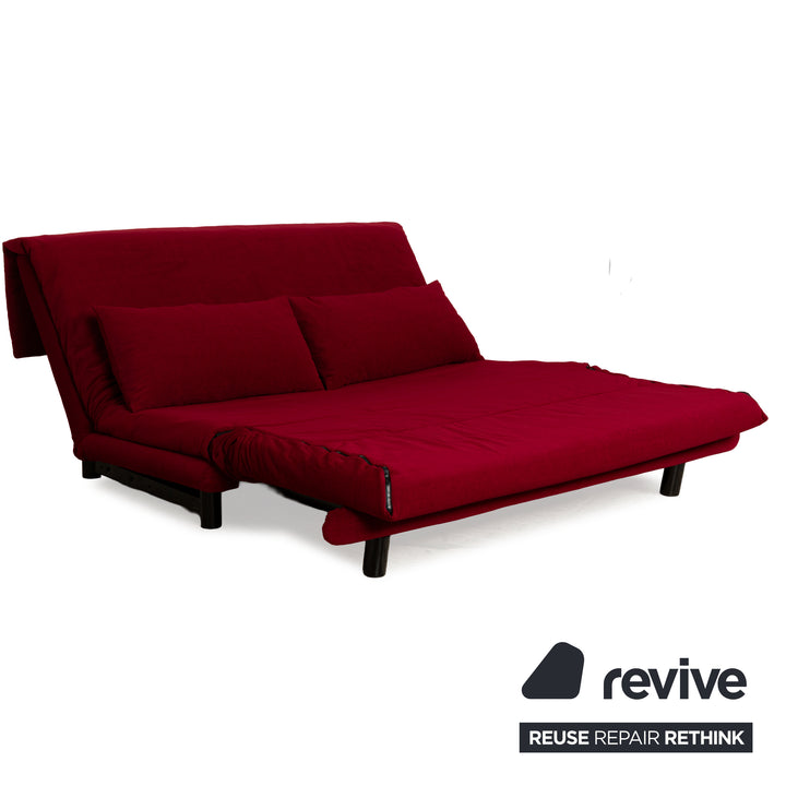 Ligne Roset Multy tissu trois places rouge vin rouge fonction manuelle fonction sommeil nouvelle housse