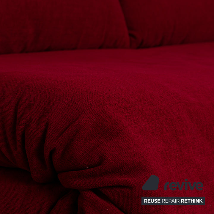 Ligne Roset Multy tissu trois places rouge vin rouge fonction manuelle fonction sommeil nouvelle housse