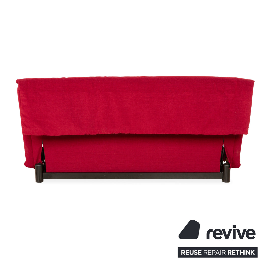 Ligne Roset Multy tissu trois places rouge vin rouge fonction manuelle fonction sommeil nouvelle housse