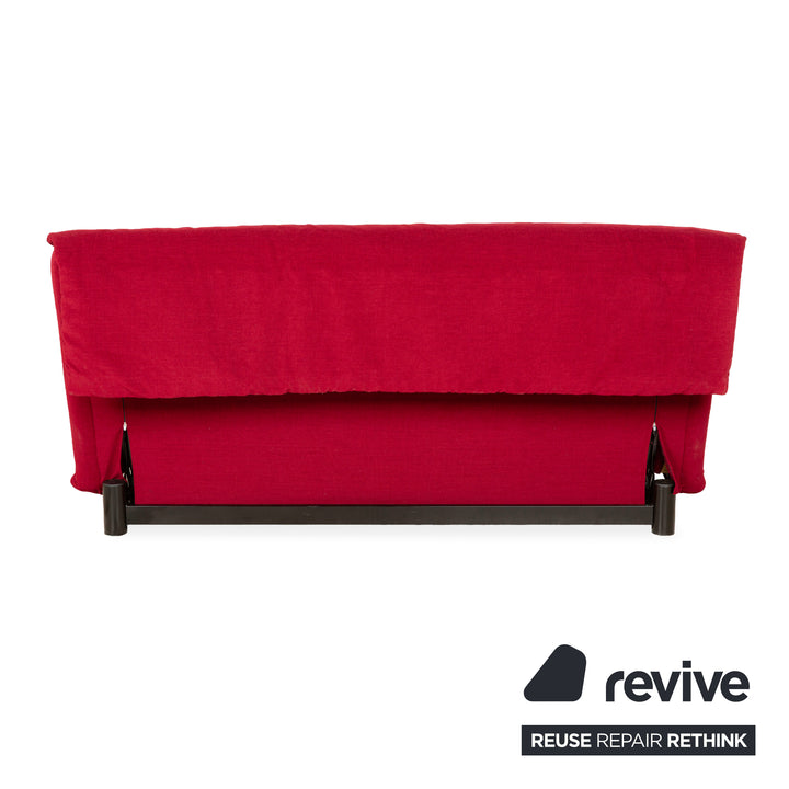 Ligne Roset Multy tissu trois places rouge vin rouge fonction manuelle fonction sommeil nouvelle housse