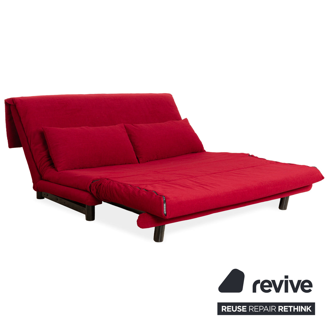 Ligne Roset Multy tissu trois places rouge vin rouge fonction manuelle fonction sommeil nouvelle housse