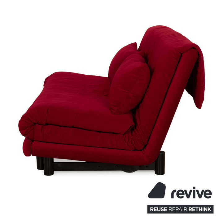 Ligne Roset Multy tissu trois places rouge vin rouge fonction manuelle fonction sommeil nouvelle housse
