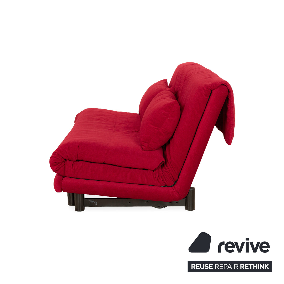 Ligne Roset Multy tissu trois places rouge vin rouge fonction manuelle fonction sommeil nouvelle housse