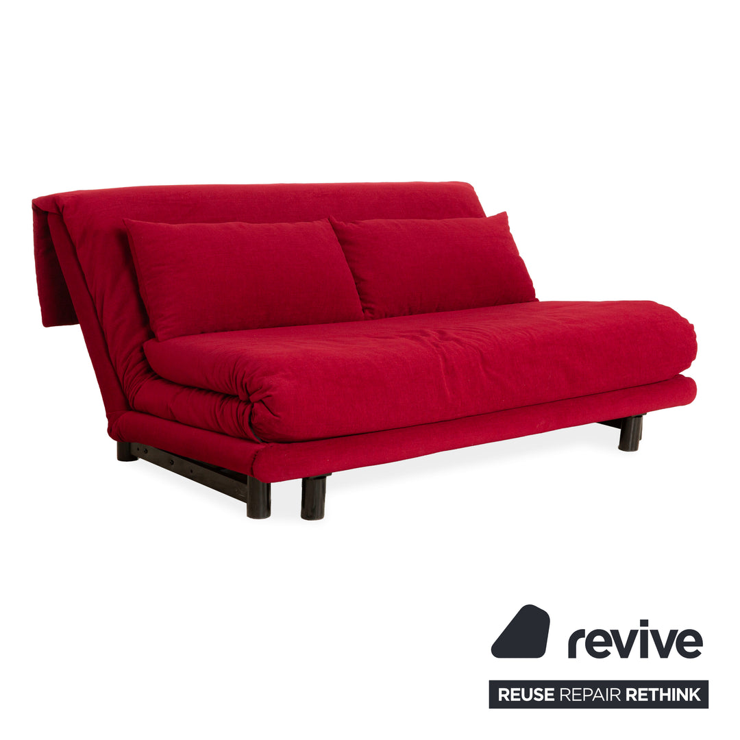 Ligne Roset Multy tissu trois places rouge vin rouge fonction manuelle fonction sommeil nouvelle housse