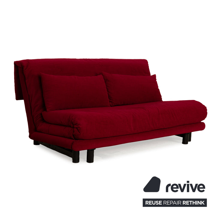Ligne Roset Multy tissu trois places rouge vin rouge fonction manuelle fonction sommeil nouvelle housse
