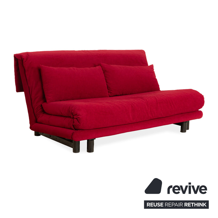 Ligne Roset Multy tissu trois places rouge vin rouge fonction manuelle fonction sommeil nouvelle housse