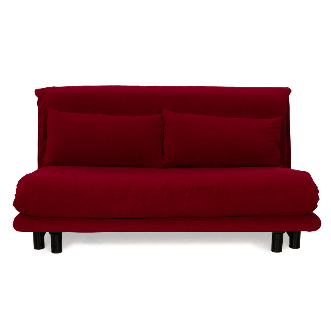 Ligne Roset Multy tissu trois places rouge vin rouge fonction manuelle fonction sommeil nouvelle housse