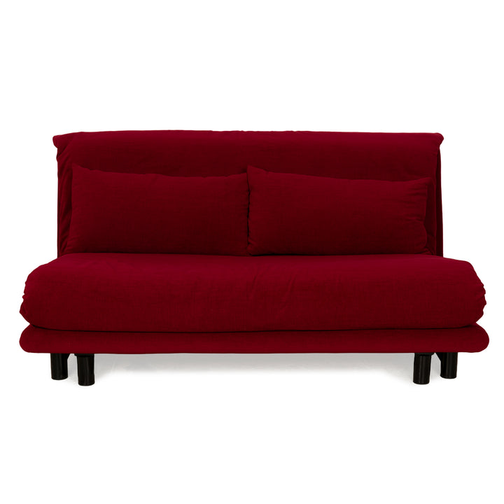 Ligne Roset Multy tissu trois places rouge vin rouge fonction manuelle fonction sommeil nouvelle housse