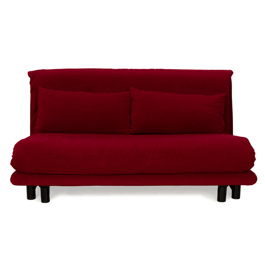 Ligne Roset Multy tissu trois places rouge vin rouge fonction manuelle fonction sommeil nouvelle housse