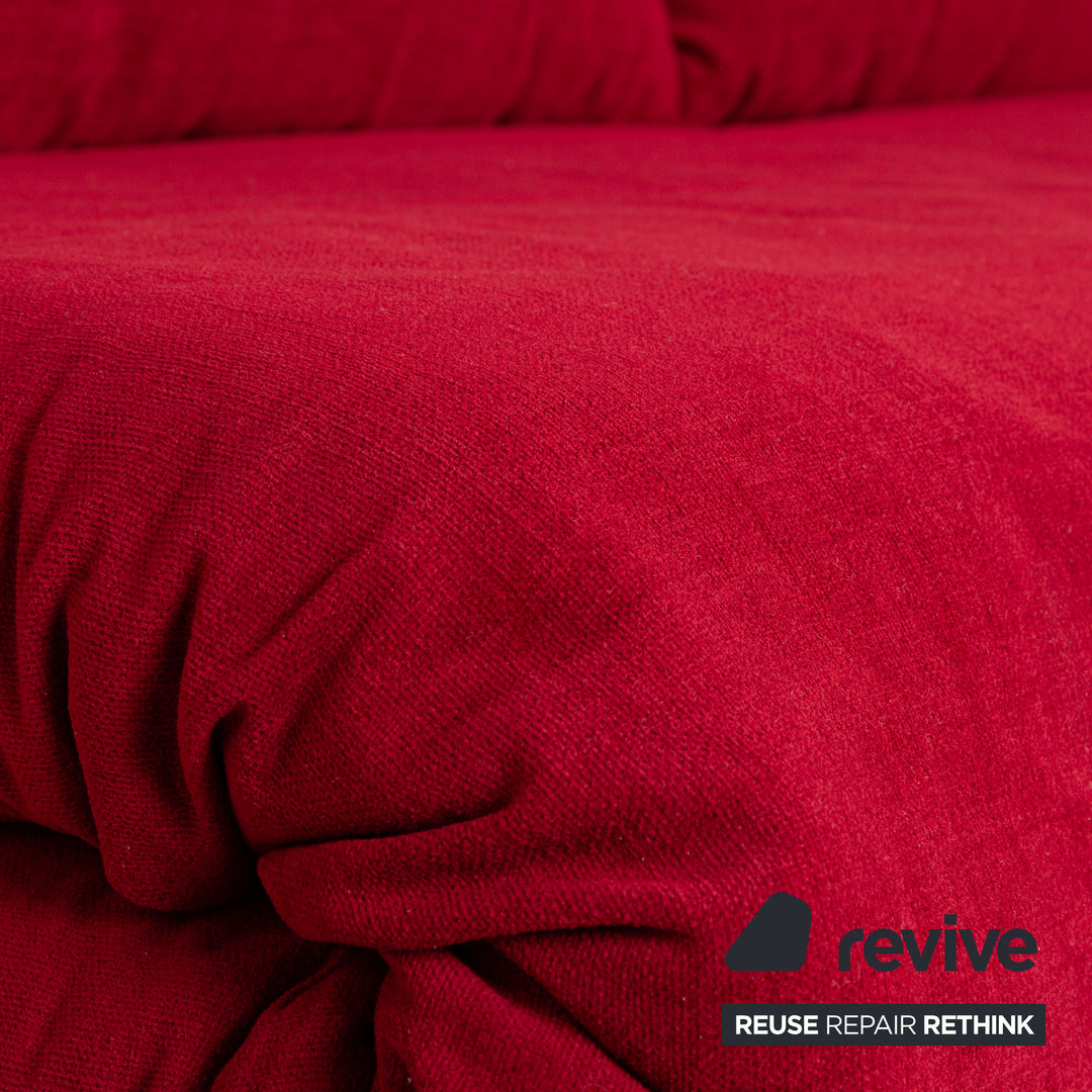 Ligne Roset Multy tissu trois places rouge vin rouge fonction manuelle fonction sommeil nouvelle housse