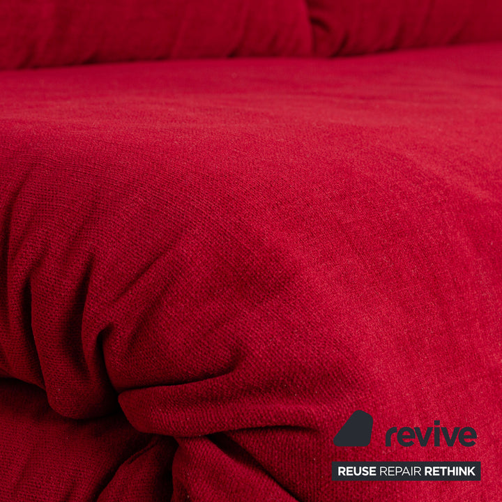 Ligne Roset Multy tissu trois places rouge vin rouge fonction manuelle fonction sommeil nouvelle housse