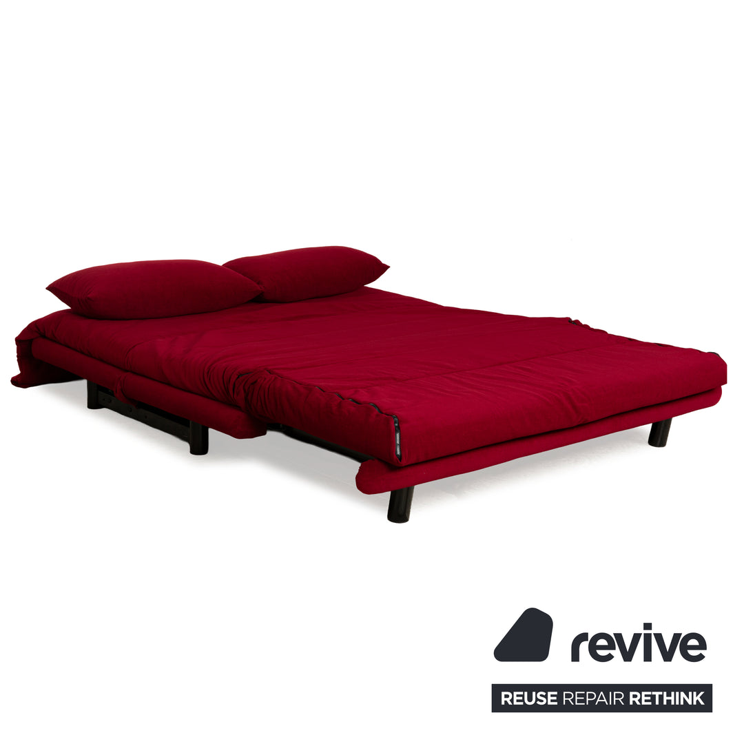 Ligne Roset Multy tissu trois places rouge vin rouge fonction manuelle fonction sommeil nouvelle housse