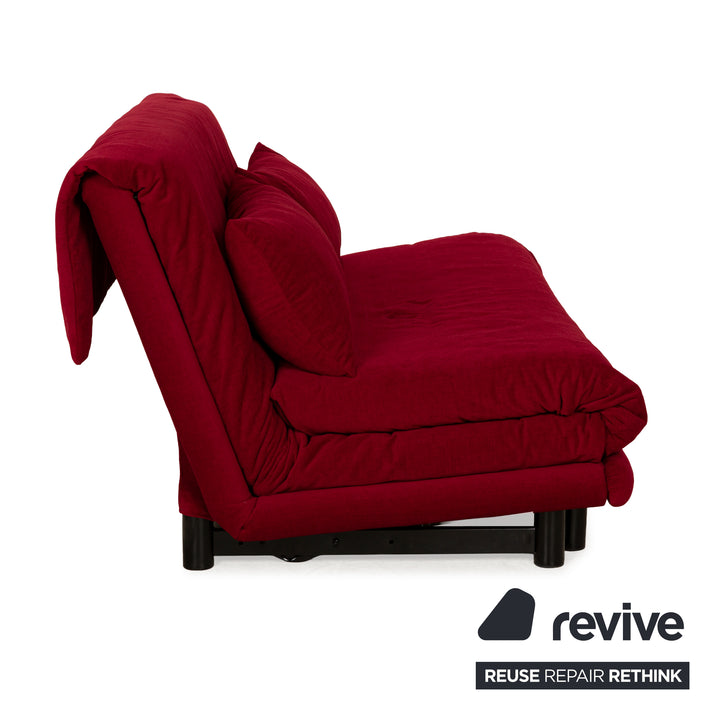 Ligne Roset Multy tissu trois places rouge vin rouge fonction manuelle fonction sommeil nouvelle housse