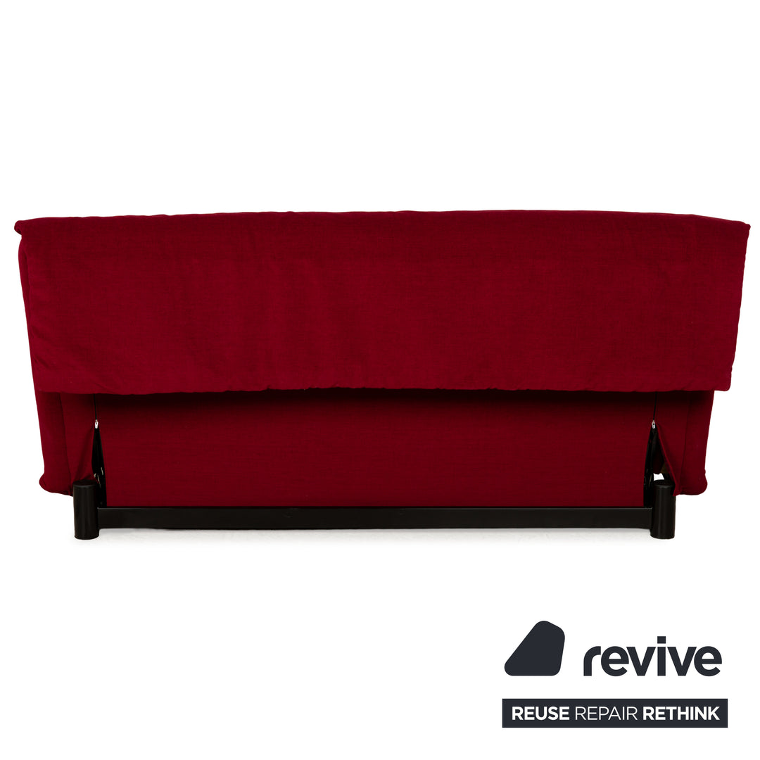 Ligne Roset Multy tissu trois places rouge vin rouge fonction manuelle fonction sommeil nouvelle housse