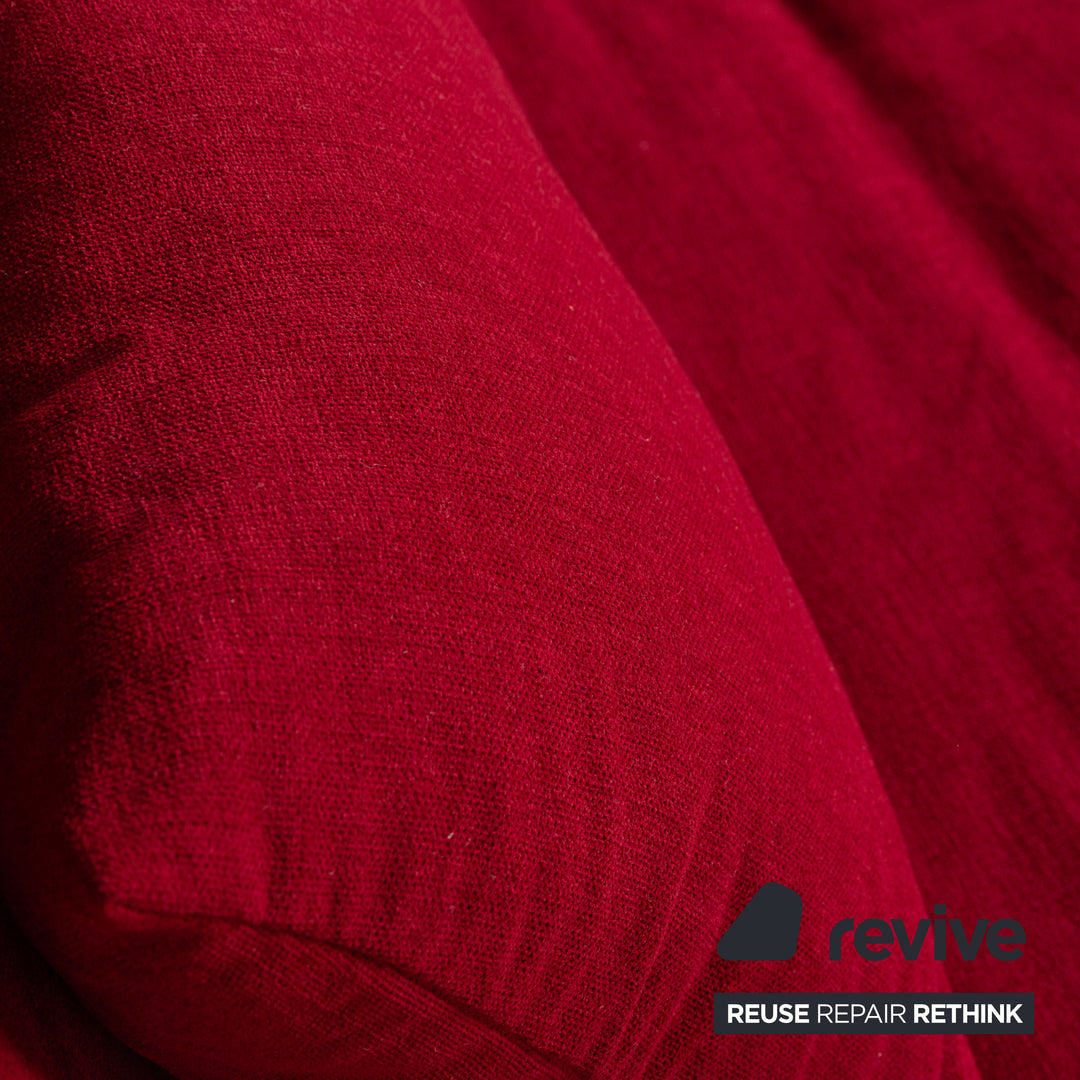 Ligne Roset Multy tissu trois places rouge vin rouge fonction manuelle fonction sommeil nouvelle housse